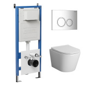 Комплект 3 в 1: Grossman инсталляция 900.K31.01.000+клавиша 700.K31.01.100.100 хром глянцевый+унитаз GR-4478S