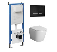 Комплект 3 в 1: Grossman инсталляция 900.K31.01.000+клавиша 700.K31.03.210.210 черный матовый+унитаз GR-4478S