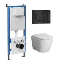 Комплект 3 в 1: Grossman инсталляция 900.K31.01.000+клавиша 700.K31.04.21M.21M черный матовый+унитаз GR-4478S