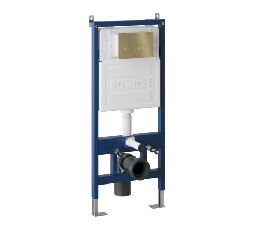 Комплект 3 в 1: Grossman инсталляция 900.K31.01.000+клавиша 700.K31.05.32M.32M золото сатиновый+унитаз GR-4478S