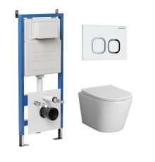 Комплект 3 в 1: Grossman инсталляция 900.K31.01.000+клавиша 700.K31.02.000.000 белый+унитаз GR-4478SQ