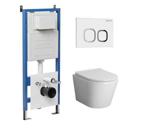 Комплект 3 в 1: Grossman инсталляция 900.K31.01.000+клавиша 700.K31.02.000.000 белый+унитаз GR-4478SQ