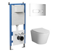 Комплект 3 в 1: Grossman инсталляция 900.K31.01.000+клавиша 700.K31.03.100.100 хром глянцевый+унитаз GR-4478BMS