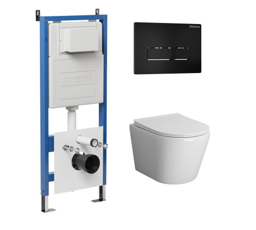 Комплект 3 в 1: Grossman инсталляция 900.K31.01.000+клавиша 700.K31.03.210.210 черный матовый+унитаз GR-4478SQ