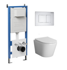 Комплект 3 в 1: Grossman инсталляция 900.K31.01.000+клавиша 700.K31.04.01M.01M белый матовый+унитаз GR-4478SQ