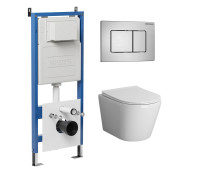 Комплект 3 в 1: Grossman инсталляция 900.K31.01.000+клавиша 700.K31.04.12M.12M хром сатиновый+унитаз GR-4478BMS