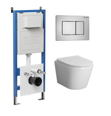 Комплект 3 в 1: Grossman инсталляция 900.K31.01.000+клавиша 700.K31.04.12M.12M хром сатиновый+унитаз GR-4478SQ