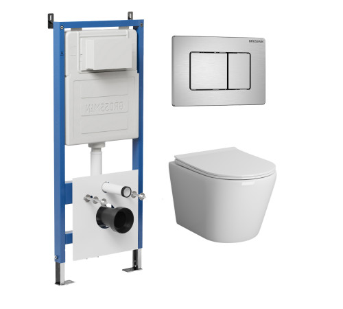 Комплект 3 в 1: Grossman инсталляция 900.K31.01.000+клавиша 700.K31.04.12M.12M хром сатиновый+унитаз GR-4478BMS