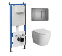 Комплект 3 в 1: Grossman инсталляция 900.K31.01.000+клавиша 700.K31.04.42M.42M графит сатиновый+унитаз GR-4478SQ