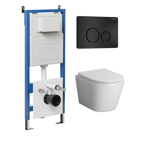 Комплект 3 в 1: Grossman инсталляция 900.K31.01.000+клавиша 700.K31.05.21M.21M черный матовый+унитаз GR-4478BMS