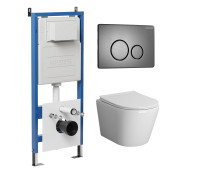 Комплект 3 в 1: Grossman инсталляция 900.K31.01.000+клавиша 700.K31.05.42M.42M графит сатиновый+унитаз GR-4478BMS