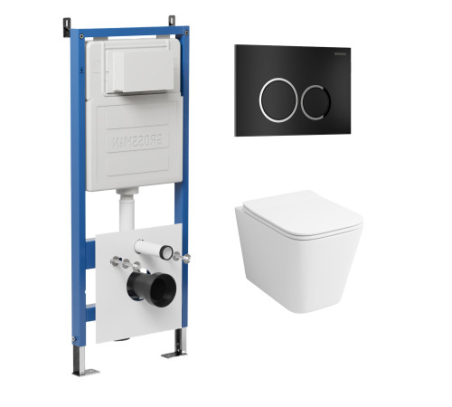 Комплект 3 в 1: Grossman инсталляция 900.K31.01.000+клавиша 700.K31.01.210.210 черный матовый+унитаз GR-4479SQ