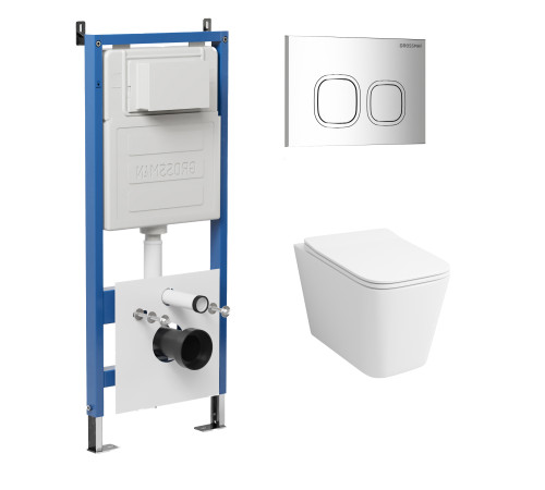 Комплект 3 в 1: Grossman инсталляция 900.K31.01.000+клавиша 700.K31.02.100.100 хром глянцевый+унитаз GR-4479SQ