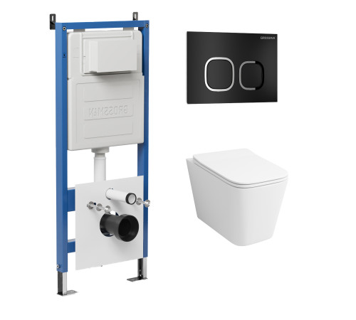 Комплект 3 в 1: Grossman инсталляция 900.K31.01.000+клавиша 700.K31.02.210.210 черный матовый+унитаз GR-4479SQ