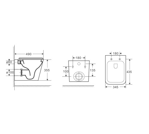 Комплект 3 в 1: Grossman инсталляция 900.K31.01.000+клавиша 700.K31.02.310.310 золото матовый+унитаз GR-4479SQ