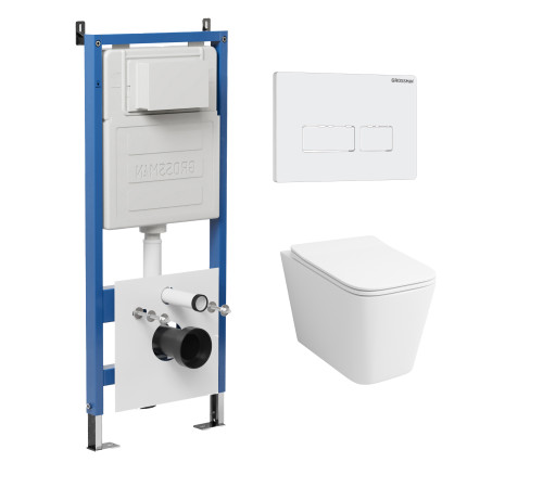 Комплект 3 в 1: Grossman инсталляция 900.K31.01.000+клавиша 700.K31.03.000.000 белый+унитаз GR-4479SQ