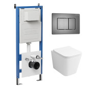 Комплект 3 в 1: Grossman инсталляция 900.K31.01.000+клавиша 700.K31.04.42M.42M графит сатиновый+унитаз GR-4479SQ