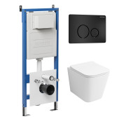 Комплект 3 в 1: Grossman инсталляция 900.K31.01.000+клавиша 700.K31.05.21M.21M черный матовый+унитаз GR-4479SQ