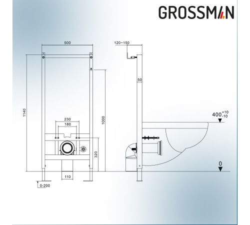 Комплект 2 в 1: инсталляция 901.K31.01.000+унитаз GR-5501 impuls