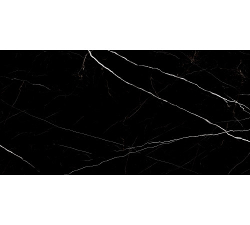 Керамогранит LCM 60120TWN99HG Twinstone Black 60x120 черный суперполированный под мрамор