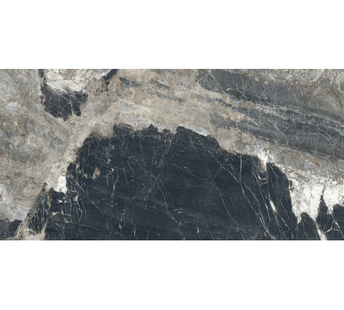 Lunar Nero Керамогранит графитовый 80х160 матовый+гл.чернила