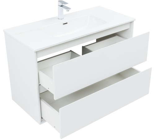 Тумба под раковину Aquanet Милан 100 белый глянец