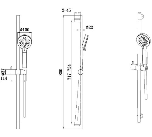 Душевой гарнитур Allen Brau Eclipse 5.E1008-31 черный матовый