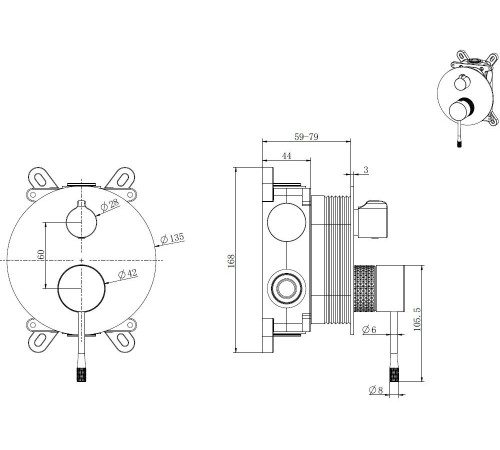 Смеситель для душа Allen Brau Priority 4.0 5.31C11-31 (с внутренней частью, 2 выхода) черный матовый