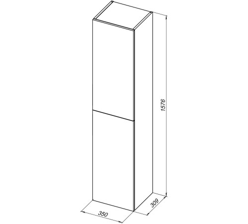Пенал Aquanet Алвита New 35 Серый