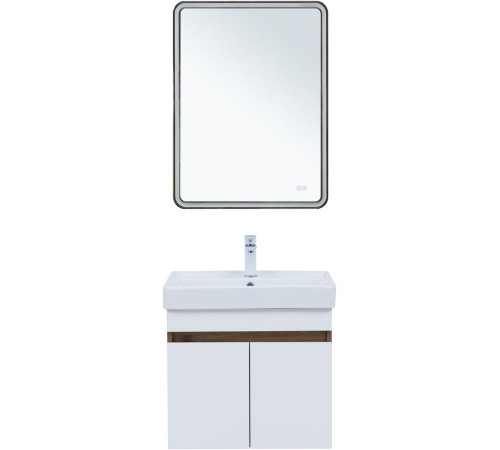 Тумба под раковину Aquanet Оптима 60 дуб рустикальный/белый сатин