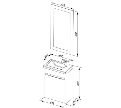 Мебель для ванной Aquanet Дувр 45 белый