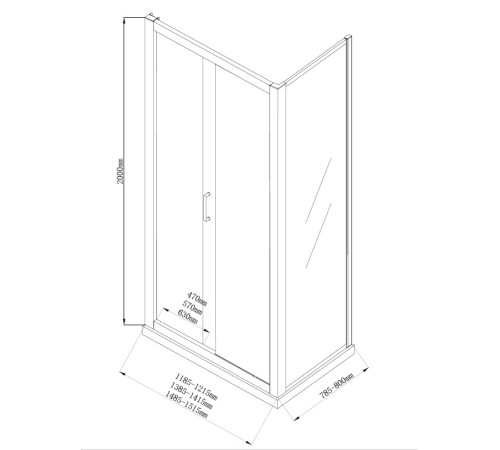 Душевой уголок Aquanet Alfa NAA1131 150x80, прозрачное стекло