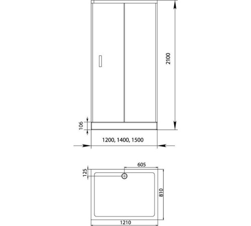 Душевой уголок Aquanet Alfa NAA1131 120x80, прозрачное стекло