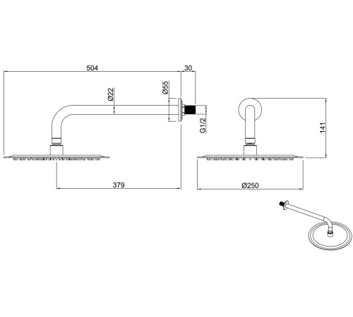 Верхний душ Allen Brau Priority 5.31017-31 черный матовый