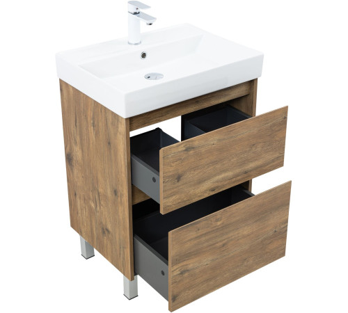 Тумба под раковину Aquanet Nova Lite 2.0 60 напольная, дуб рустикальный