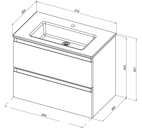 Тумба под раковину Allen Brau Eclipse 80 1.E1002.PGM 2.0 платина матовый