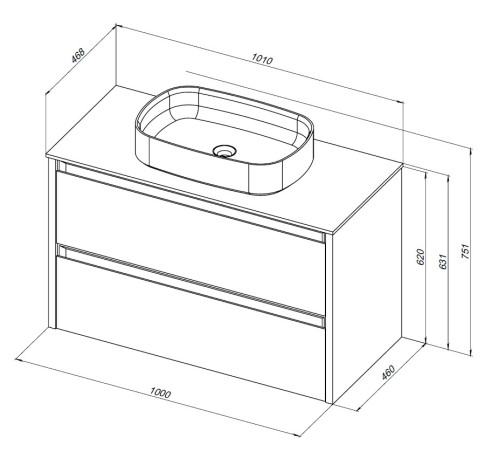 Тумба под раковину Allen Brau Fantasy 100 1.11003.PWM 2.0 папирус матовый