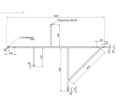 Каркас сварной для акриловой ванны Aquanet Capri 170x110 L/R