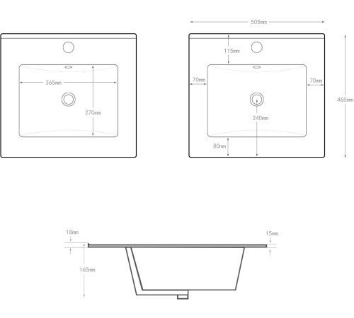 Раковина Aquanet Flat 50 черная матовая