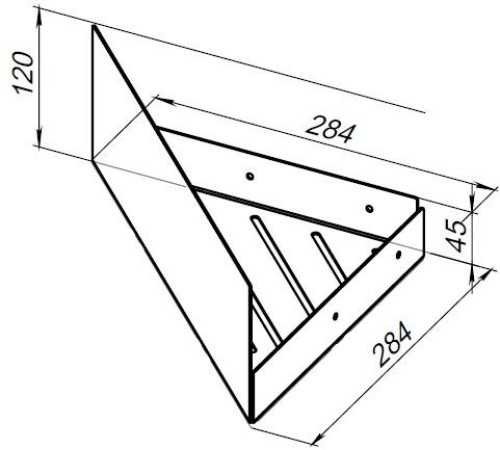 Полка Aquanet Магнум 28x28 черная матовая, угловая