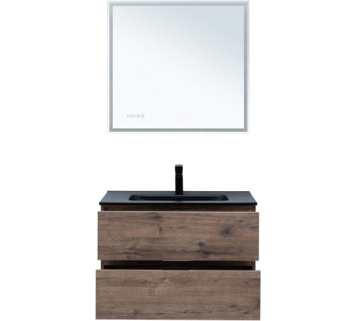 Тумба под раковину Aquanet Алвита New 80 2 ящика, дуб веллингтон табак