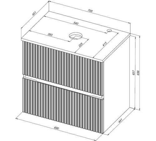 Тумба под раковину Aquanet Джейн 70 белый матовый
