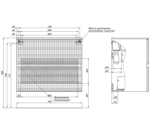 Тумба под раковину Aquanet Джейн 80 маренго