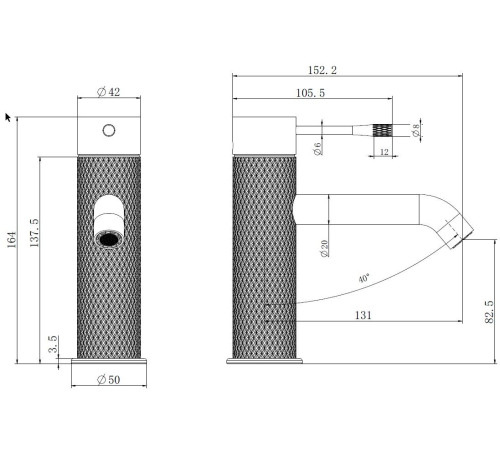 Смеситель для раковины Allen Brau Priority 4.0 5.31С01-MG графит браш