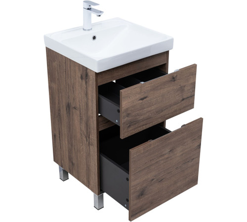 Тумба под раковину Aquanet Алвита New 50 напольная, дуб веллингтон табак