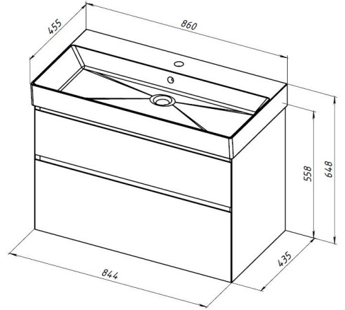 Тумба под раковину Allen Brau Infinity 85 1.210026.PWM папирус матовый
