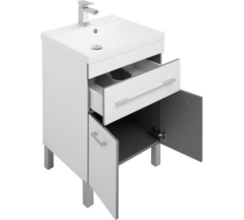 Тумба с раковиной Aquanet Верона 60 белый (напольная 1 ящик 2 дверцы)