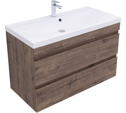 Тумба под раковину Aquanet Нота New 100 дуб веллингтон табак