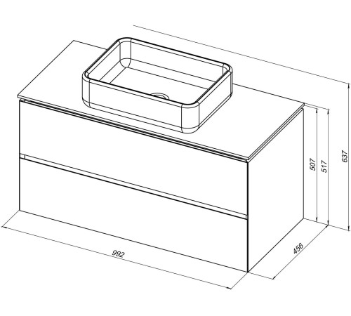 Тумба под раковину Allen Brau Infinity 100 1.21003.AM антрацит матовый