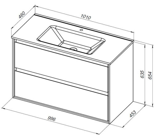Тумба под раковину Aquanet Милан 100 дуб рустикальный